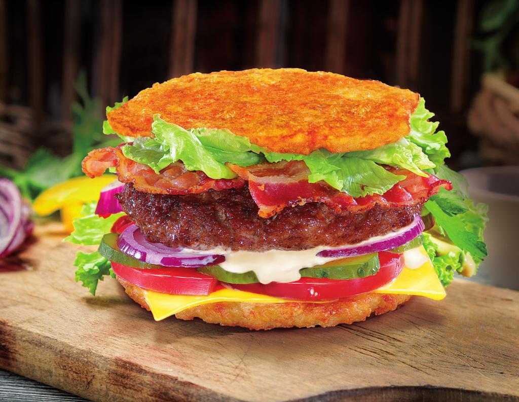 Nieuw! Probeer onze glutenvrije potato pancake hamburger* Benieuwd naar meer?