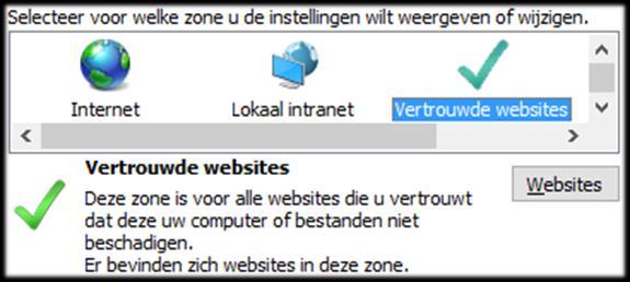 1 Toevoegen url aan Vertrouwde Websites in uw browser Start de Internet Explorer.