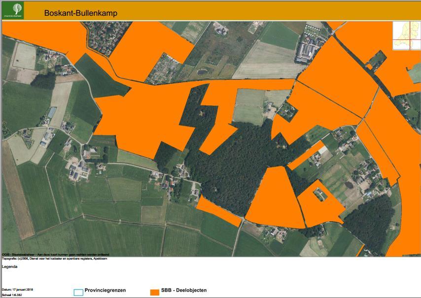 Figuur 2. SBB-deelobjecten in en rond het onderzoeksgebied. 2.2 Begrenzing onderzoeksgebied Het onderzoeksgebied is weergegeven in figuur 3.