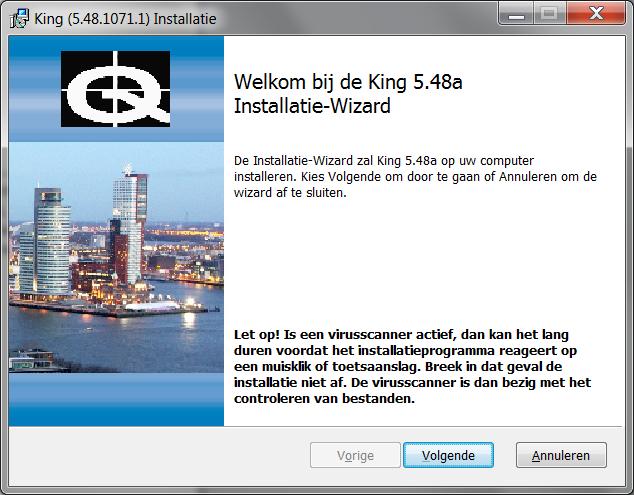 5. het downloadbestand is nu uitgepakt. U kunt King 5.48a installeren door het vakje te selecteren en op Voltooien te klikken. Het installatieprogramma wordt dan gestart. Wilt u King 5.