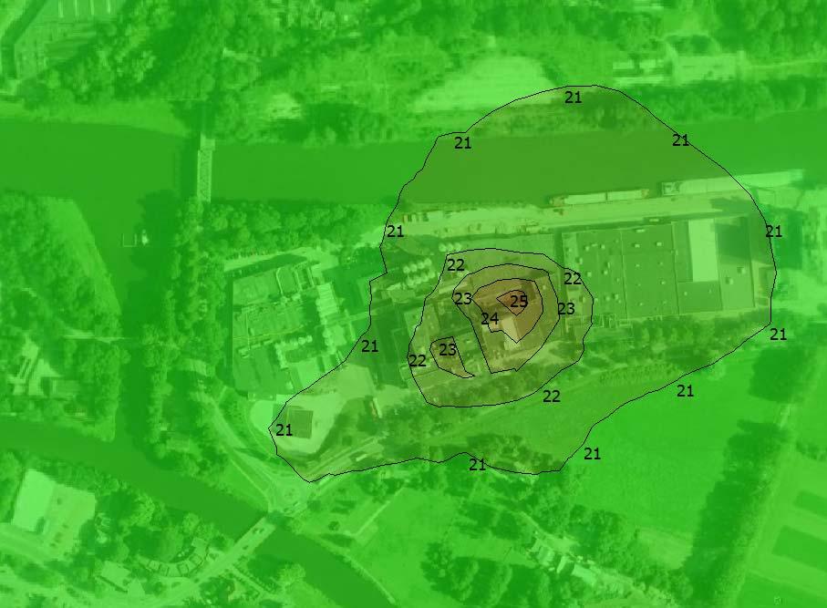 Contouren PM10 aangevraagde situatie