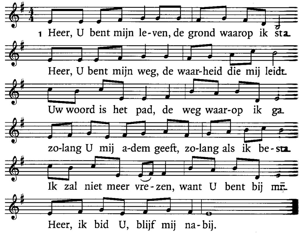 Lied 439 uit de bundel Weerklank k Geloof in U, Heer Jezus, geboren uit de maagd, eeuwige Zoon van God, die mens werd zoals wij.