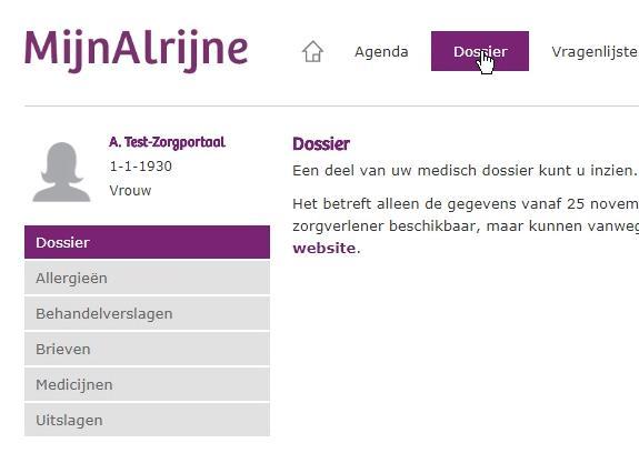 Hier kunt u lezen wat de zorgverlener in uw medisch dossier heeft geschreven tijdens een polikliniekbezoek,