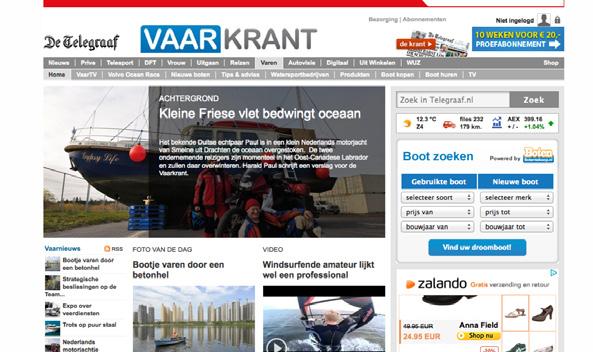 Vaarkrant.nl Vaarkrant.nl De Vaarkrant inspireert en informeert watersporters. Nieuws over watersport wordt vanaf de Telegraaf.nl naar Vaarkrant.