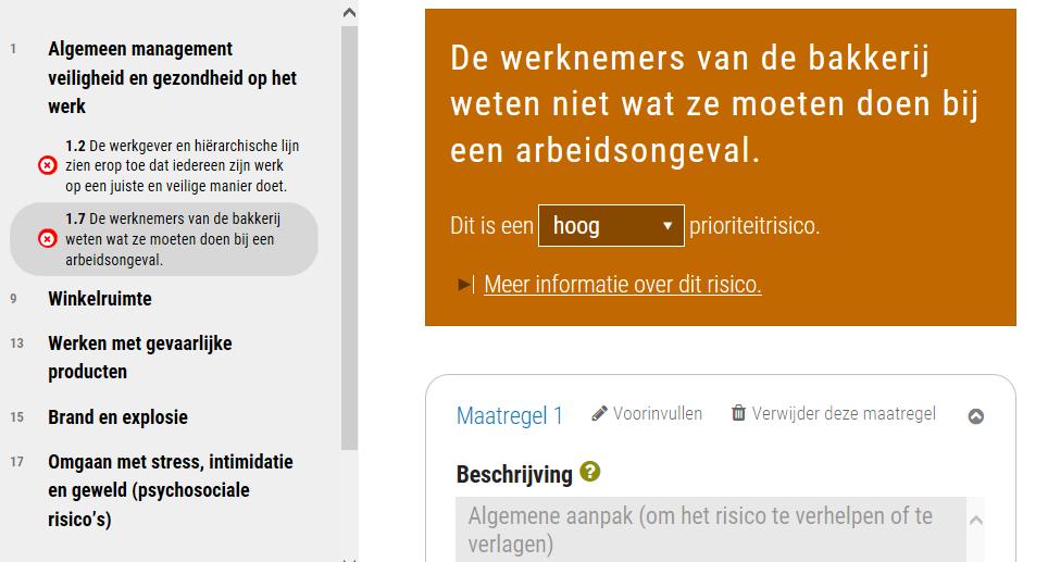 Stap 9: Actieplan maken 9 Alle Modules doorlopen? Open het actieplan. In het actieplan zie je alle stellingen (per module) waar je nee op antwoordde.