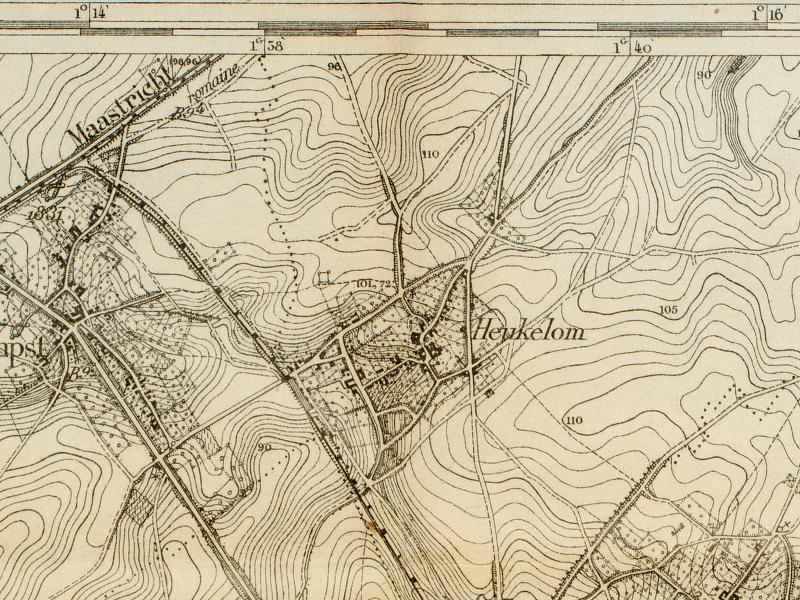 Aron rapport 86 Heukelommerweg - Riemst 3 Fig. 4: Detail uit de Atlas van de Buurtwegen van Riemst met aanduiding van het projectgebied, bij benadering (Bron: GIS Provincie Limburg).
