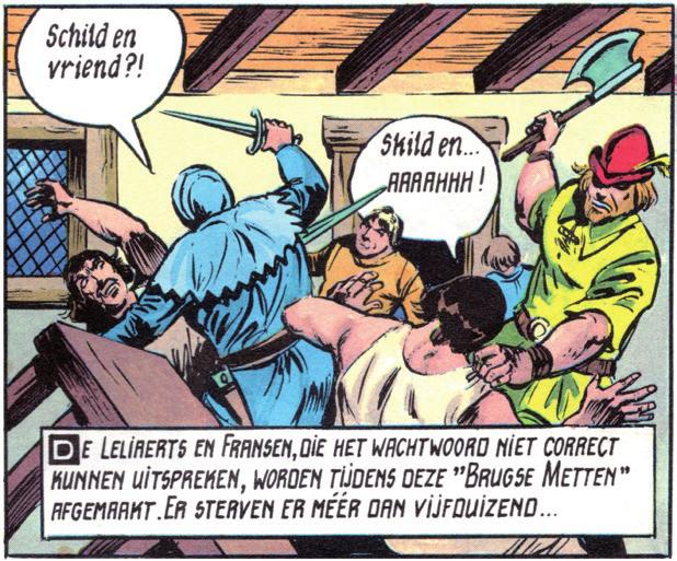 Het duurt nog tot De Leeuw van Vlaanderen (deel 109, 1984) wanneer historische gebeurtenissen (de Brugse Metten en de Guldensporenslag) terug een significante rol hebben in een De Rode Ridderverhaal.