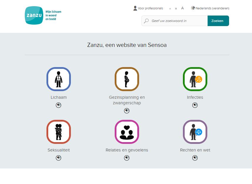 Gebruik Zanzu als ondersteuningsmiddel 14 talen Visueel materiaal Split-screen modus >In eigen taal