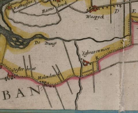 Afbeelding 7. 's Gravenmoer op een kaart van Bleau uit 1657 14 (Toonneel des Aerdrycks, ofte Nieuwe Atlas' van Joan Blaeu uit 1657.