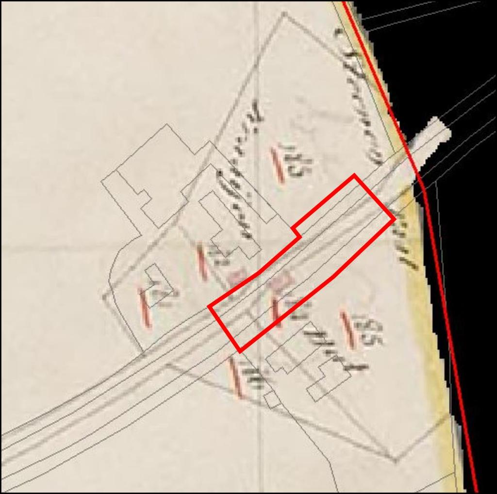 Afbeelding 3: Het plangebied (indicatief) op de Kadastrale minuut uit 1832 met de huidige topografie Samenvatting archeologische verwachting Er geldt een gematigde verwachting voor het plangebied
