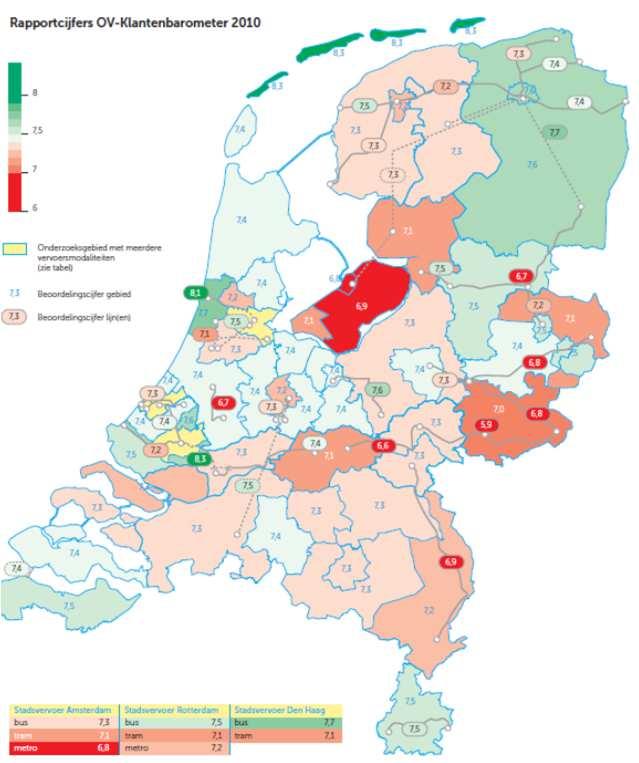 1. OV-Klantenbarometer een kort overzicht 1.1 Inleiding De OV-Klantenbarometer is momenteel het grootste onderzoek dat in de sector van het openbaar vervoer wordt gehouden.