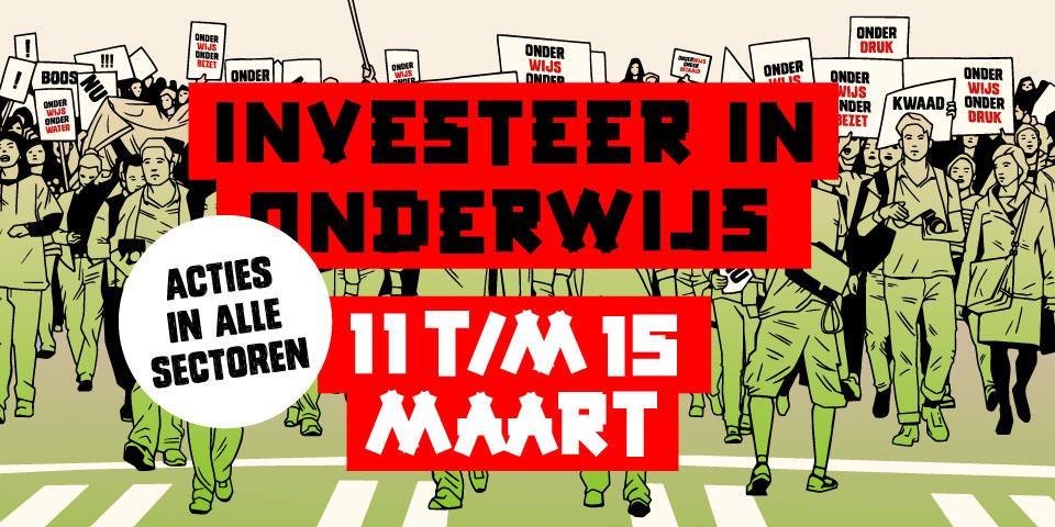 De staking maakt onderdeel uit van de actieweek die wordt afgesloten met een landelijke onderwijsstaking op 15 maart op het Malieveld in Den Haag.
