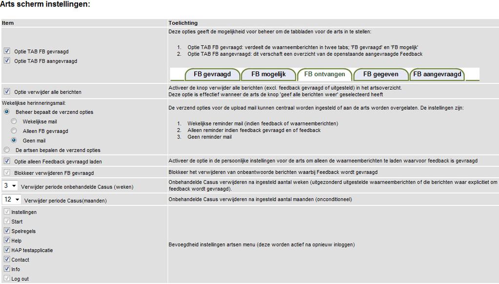 Onderschrift mail is de ondertekennaam in de herinnerings / nieuw paswoord e-mail aan de huisarts. Typ in het onderste vak het bericht voor de herinnerings mail.