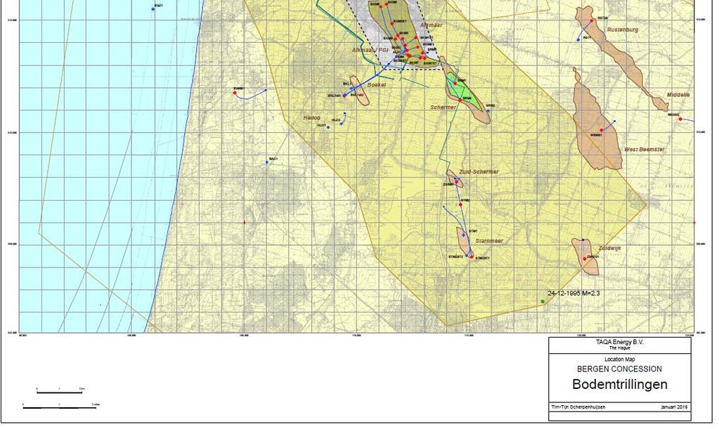 Bergen en Schermer Platten), en locaties van geregistreerde bevingen. 3. Seismisch risico analyse 3.1.