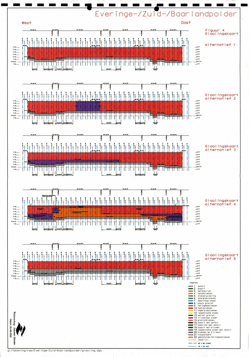 ------- ----- ------Everinge-/Zuid-/Boorlondpolder Oost West "'1. Y... _, "" 11, a, R.V.". '--1...,...»...,... -11 1-' "'1."'_. Figuur 4 G loo i i ngskaart alternatief......... 1 _.!:.QO -'" _:!:!.oo...!s.ae.