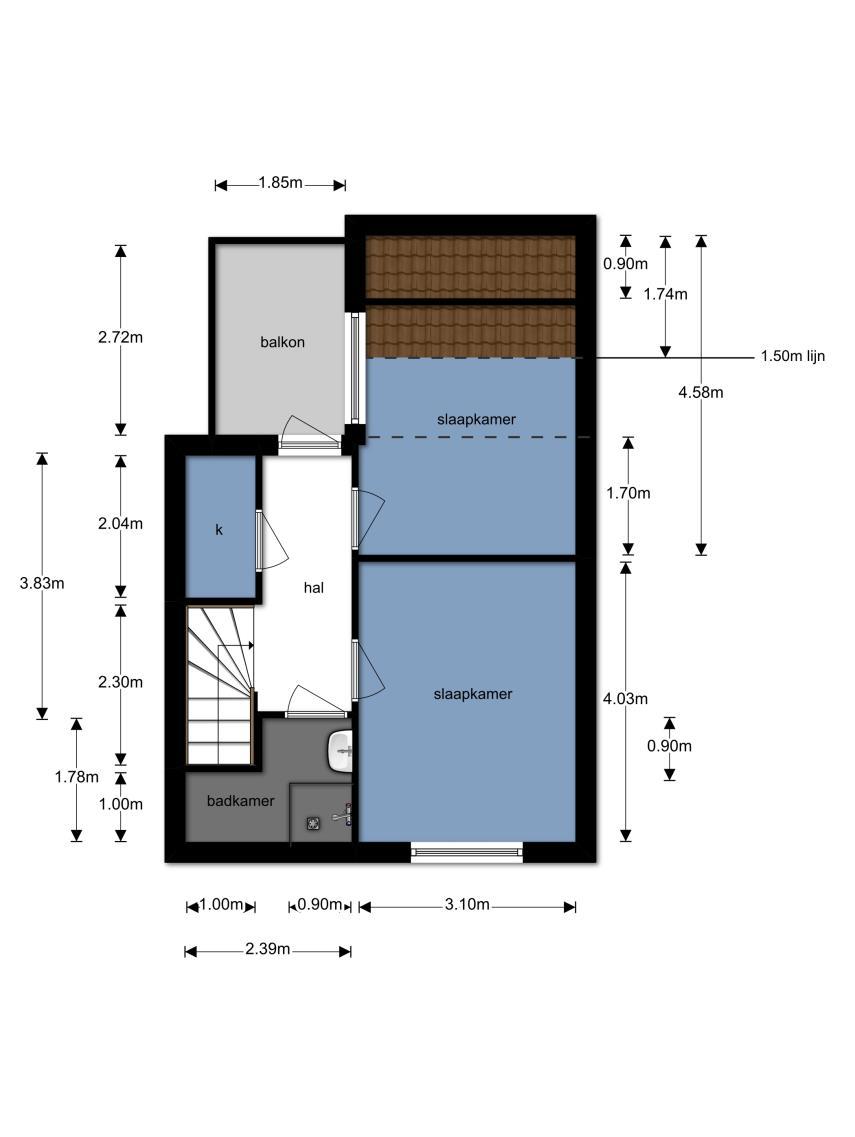 Plattegrond 2E VERDIEPING Van Herk