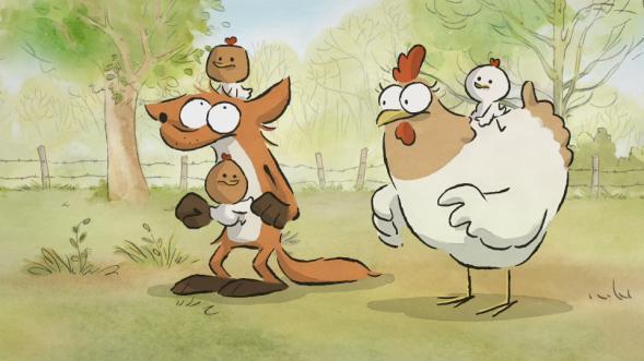 75. Drie Komische tekenfilms die zich afspelen in en rond een boerderij op het Franse platteland.