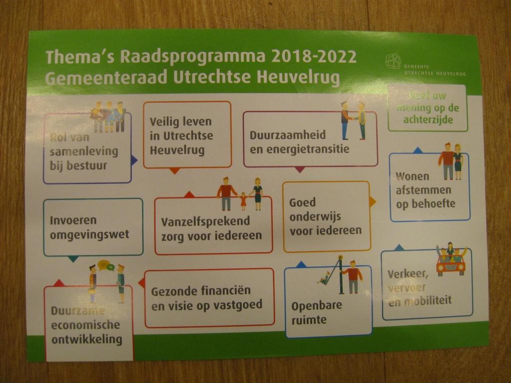 De nieuwe dorpswethouder Boonzaaijer was in Amerongen op bezoek om kennis te maken. Hij heeft daarbij het raadsprogramma 2018-2022 toegelicht.