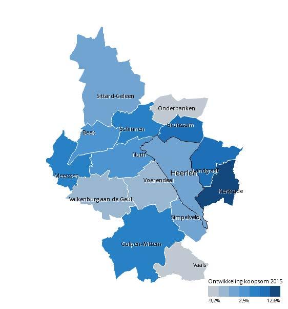 Woningmarkt in beeld Ontwikkeling gemiddelde koopsom Ontwikkeling transacties In het overzicht worden de ontwikkelingen van Heerlen en de omliggende gemeenten grafisch weergegeven.