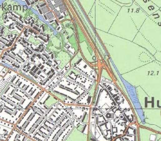 Het is een structuur die ruimtelijk gezien geen verbinding maakt met het plangebied, dat daar vlak achter