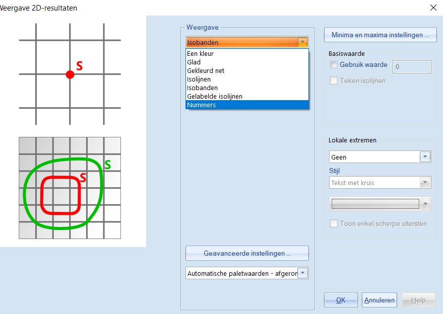 Figuur 3.3 Optiemenu resultaatweergave Figuur 3.