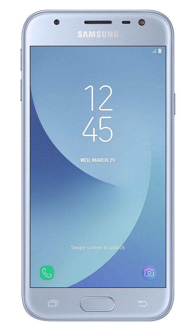 SAMSUNG GALAXY J3 2017 DUAL SIM SILVER Artikelcode : DGSAMJ330S Samsung Galaxy J3 (2017) SM-J330F. Beeldschermdiagonaal: 12,7 cm (5"), Resolutie: 1280 x 720 Pixels, Beeldscherm type: SAMOLED.