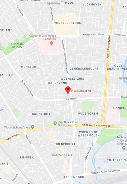 Woenselse Markt Winkelcentrum Woensel XL Ligging: Pisanostraat 60 is gelegen in de wijk Rapenland, stadsdeel Woensel.