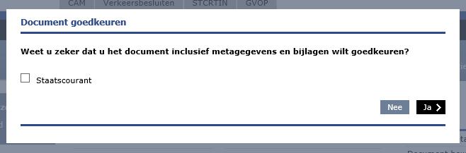 Het document wordt gecontroleerd of de gehele publicatie correct is en alle benodigde informatie zoals content, geo-informatie en metadata correct is aangeleverd door de invoerder.