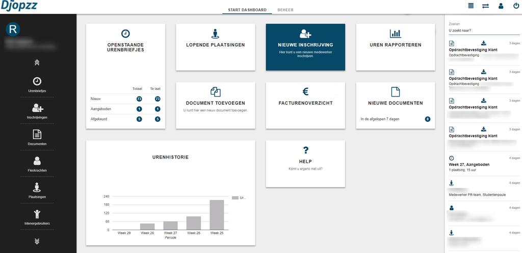 . Dashboard Eenmaal ingelogd ziet u onderstaande pagina. 4 5 6 7 8 9 0.