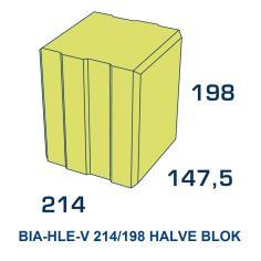 BIA-HLE-V 214/198 BLOK HALVE BLOK HOEK/EINDBLOK Afmeting 297 x 214 x 198 mm Artikel nummer GG 7761 7761-H Artikel nummer GS 7760 7760-H Drooggewicht GG 24,6 Kg. per stuk Drooggewicht GS 24,3 Kg.