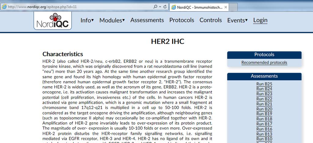 1. Optimalisatie Reagentia (antilichaam ) selecteren Protocols uittesten NORDIQC website geeft veel info voor aanmaak van IHC protocol,