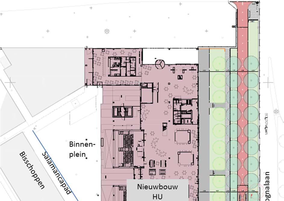 Figuur 1 Ontwerptekening terrein rondom nieuwbouw Hogeschool Utrecht, kavel 9b. 2.