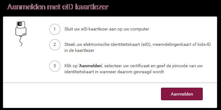 Stap 3 Kies om je aan te melen via e-id.