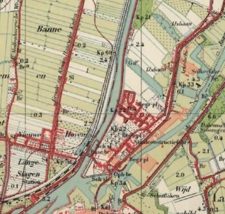 Vanaf 959 is de inrichting van de wijk grotendeels overeenkomstig de huidige situatie. Figuur.: Topografische kaarten 849, 94 en 936 (bron: Watwaswaar.
