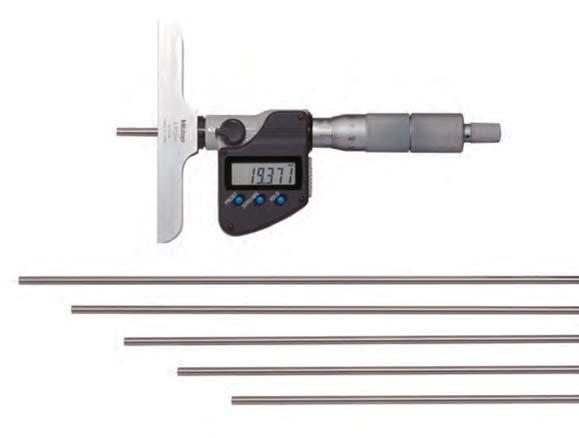 Digimatic diepteschroefmaat met verwisselbare meetstiften Serie 329 Dit model schroefmaat met verwisselbare meetstiften kan voor een breed scala aan metingen gebruikt worden.