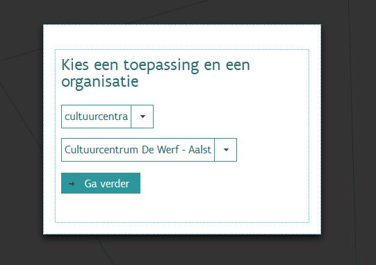 5 MEER INFO Van zodra de invoerder met zijn/haar digitale sleutel ingelogd is, krijgt de invoerder onderstaand scherm Kies een toepassing en een organisatie te zien.