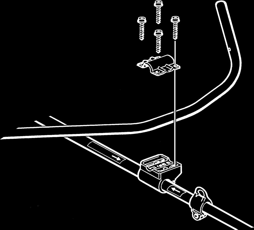 MONTEREN Stuur monteren Demonteer de bout bij het achterste gedeelte van de gashendel. Duw de gashendel op het rechter gedeelte van het stuur (zie afbeelding).