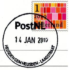 Gevestigd na 2007: Postkantoor (adres in 2016: Coop) HEUSDEN GEM HEUSDEN - LAAGSTRAAT HEUSDEN - LAAGSTRAAT Het stempel werd in januari 2017 teruggezonden (2 JAN 2017).