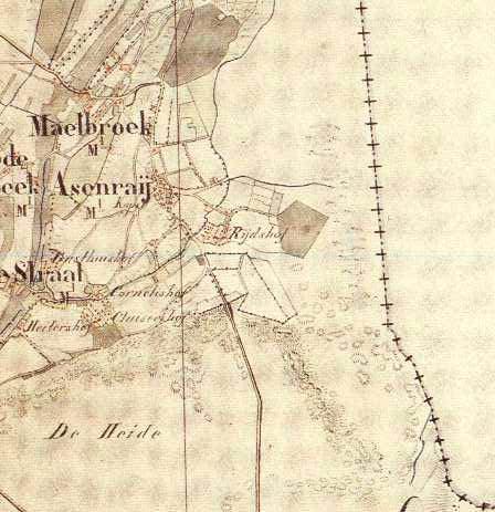 SITUATIE 1850 Rond 1850 zijn slechts de westelijke delen van het huidige plangebied in