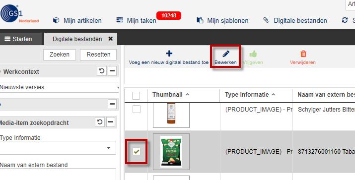 If you add a product image to a GTIN and this article has already been released and published, you must resubmit all changes to the digital file to all affected retailers, by releasing the GTIN.