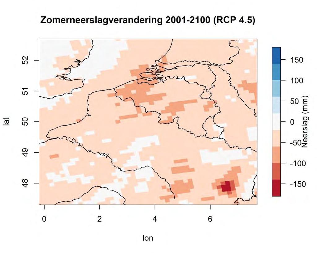 Figure 104: Predicted change in winter precipitation RACMO22E, RCP8.5 A.