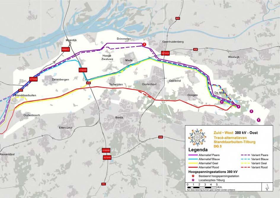 DEELGEBIED 3 Kaart tracéalternatieven en varianten Standdaarbuiten-Tilburg: - Alternatief Paars in deelgebied 3 voor zover gelegen tussen de rijksweg A16 en Geertruidenberg (betreft paarse