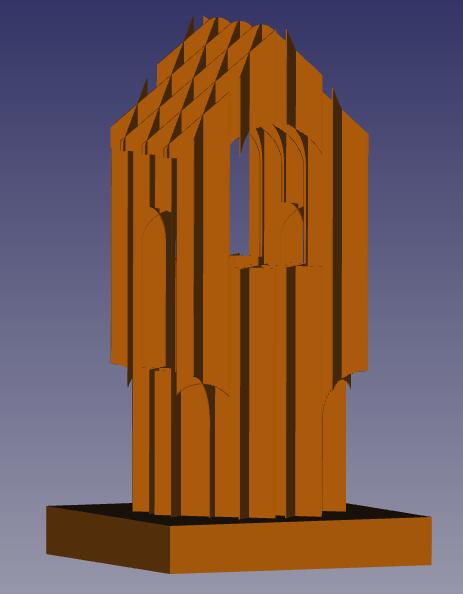 Voorbeeld van een monument opgetrokken uit c.a. 12mm dikke staalplaten.