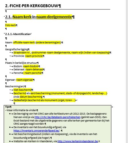 Modelfiche CRKC - Basisgegevens identificatie - Geschiedenis