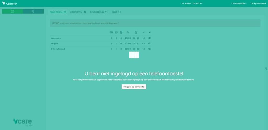 1.2 Toestel inloggen via Operator Als u nog niet ingelogd bent op uw toestel, kan er geen koppeling