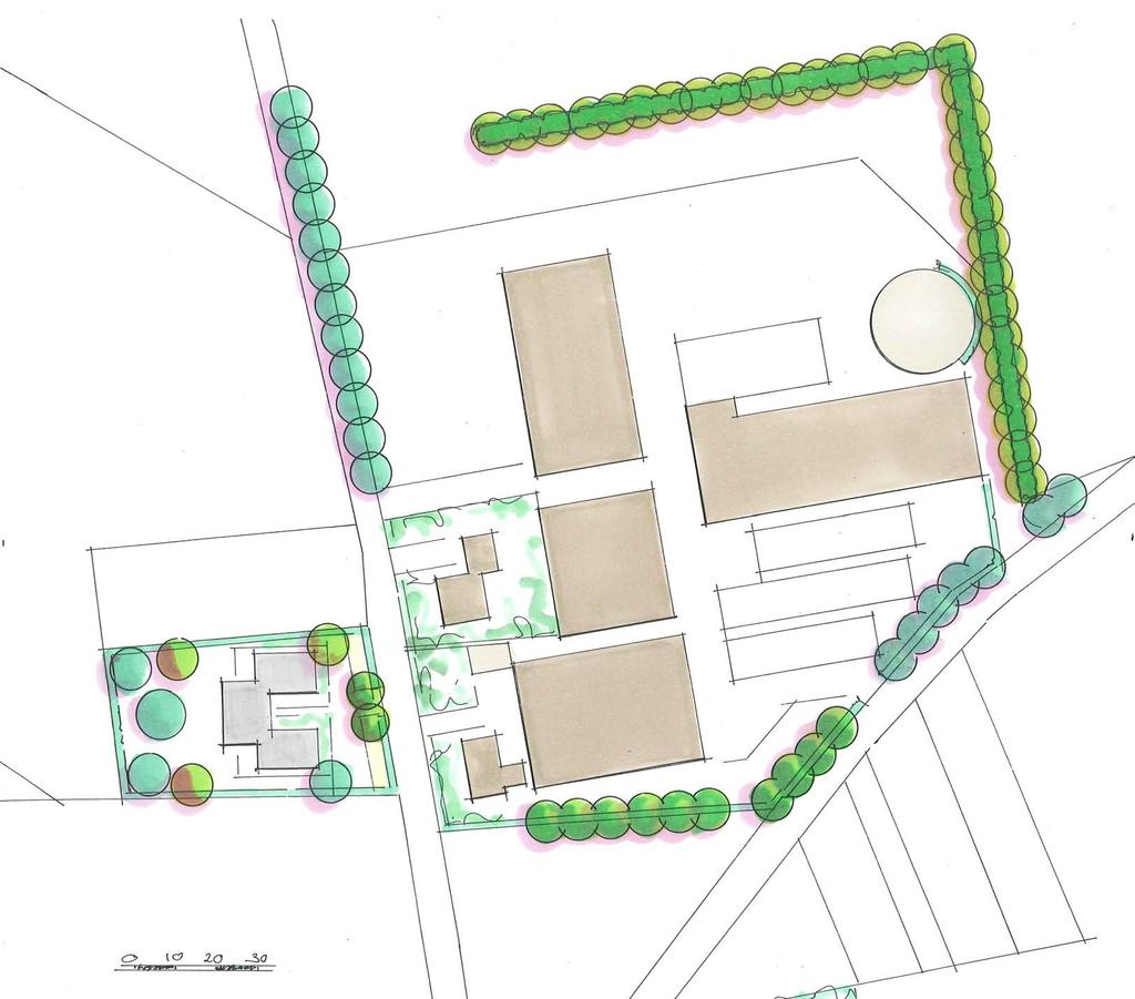 Voorgesteld wordt om de realisatie van het struweel en de bomen (deels) te koppelen aan de realisatie van deze stal.