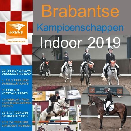 Evaluatie KNHS Brabantse Indoor Kampioenschappen 2019 te Schijndel Wij hadden: 229 pony s in dressuur (was 254 in 2018) 277 pony s in het springen(was 267 in 2018) 212 paarden in