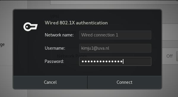 6.6 Authenticatie mislukt In het geval u uw wachtwoord verkeerd hebt ingevuld, of wanneer uw UvAnetID geblokkeerd is, of uw computers mac-adres niet (correct) geregistreerd staat in de DHCP-server,