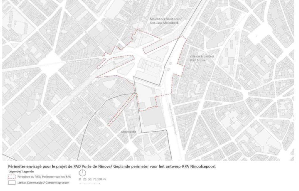 Sint-Jans-Molenbeek Stad Brussel RPA-perimeter Anderlecht Figuur 3: Voorgestelde perimeter van het RPA Bron: Uittreksel uit het ministerieel