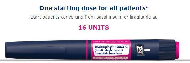 Xultophy = Insuline degludec + liraglutide *Terugbetaling DM2 BMI > 30 Basaal insuline > 3 mnd (+/- oraal